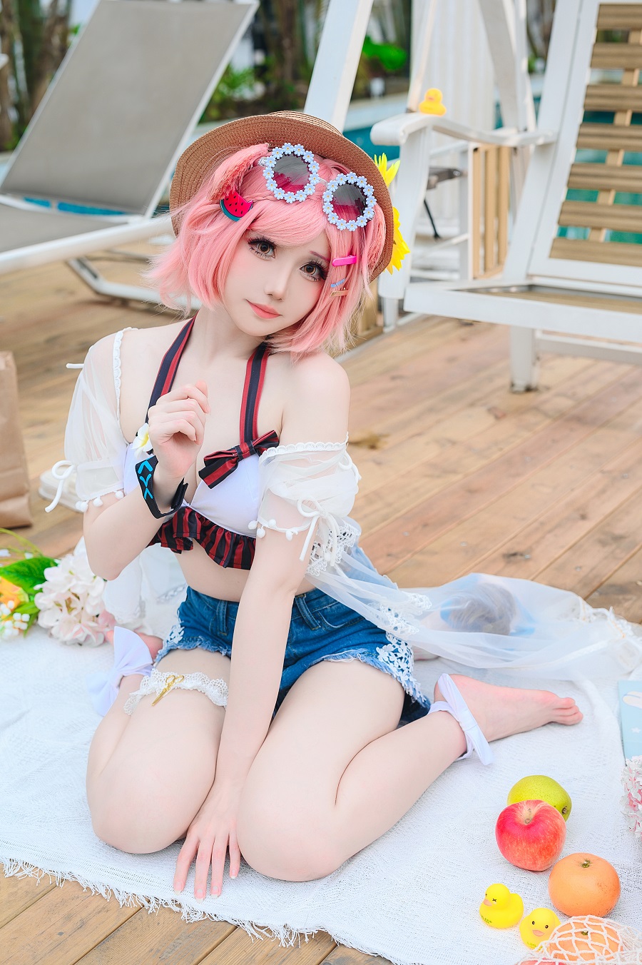 焖焖碳-明日方舟-澄闪泳装[22P] 小姐姐 预览2图