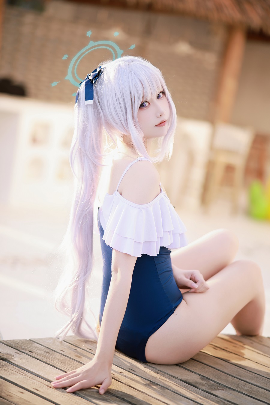 lunananya-蔚蓝档案-月雪宫子泳装[20P] 小姐姐 预览1图